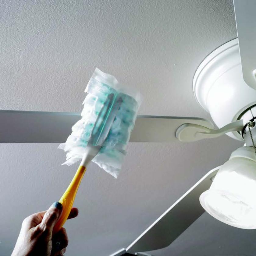 Dusting fan blades