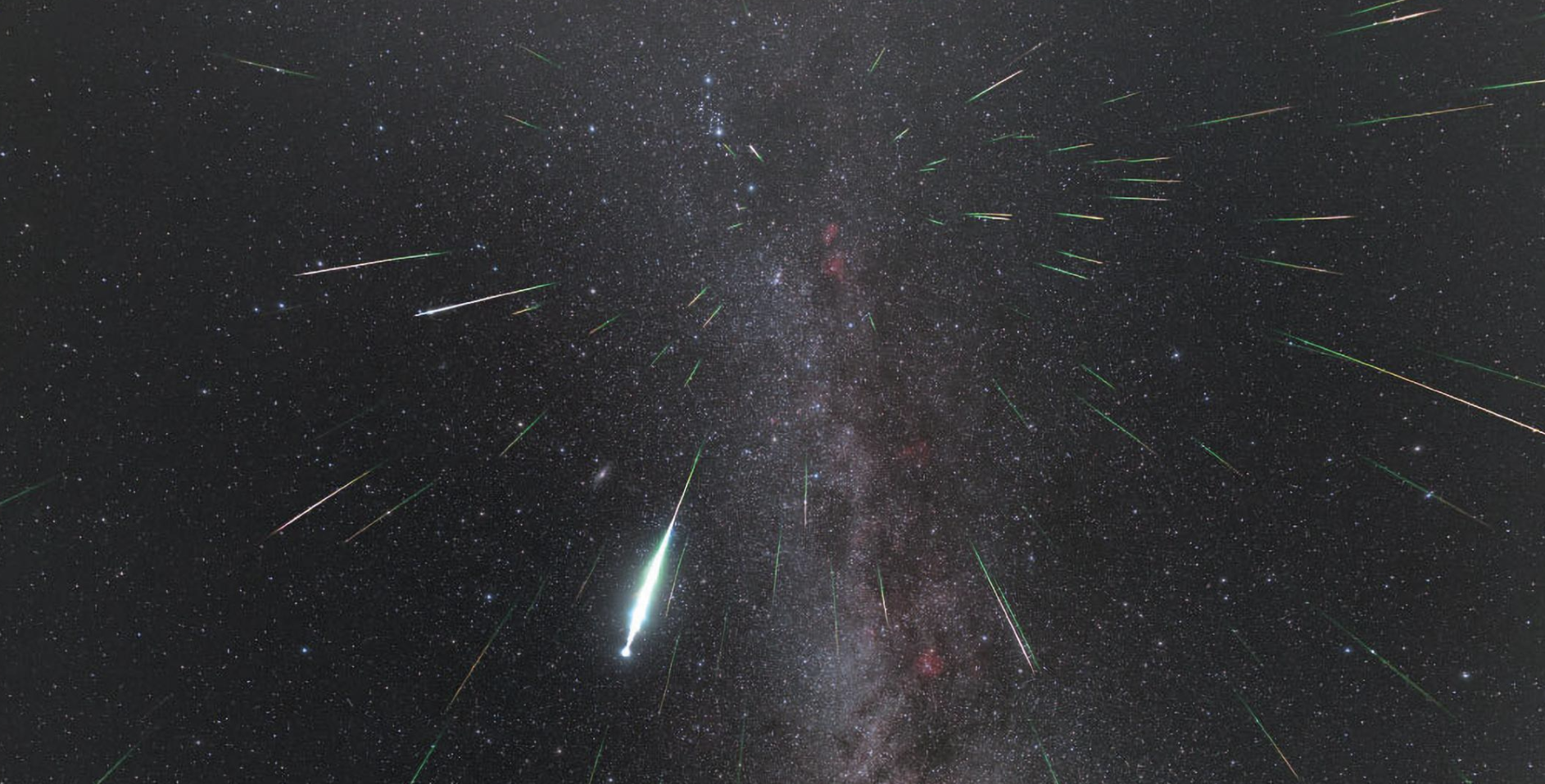 A composite image of the Perseid meteor shower in 2018 was made from individual images taken over a span of eight nights. PHOTO COURTESY OF PETR HORALEK