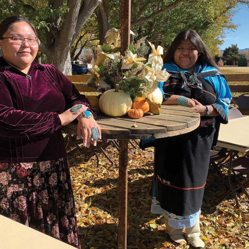 Jonnie Alisha Woody, left, and Taylor Cecelia Yazzie are the vice president and president, respectively, of the NM Tech chapter of the American Indian Science and Engineering Society.