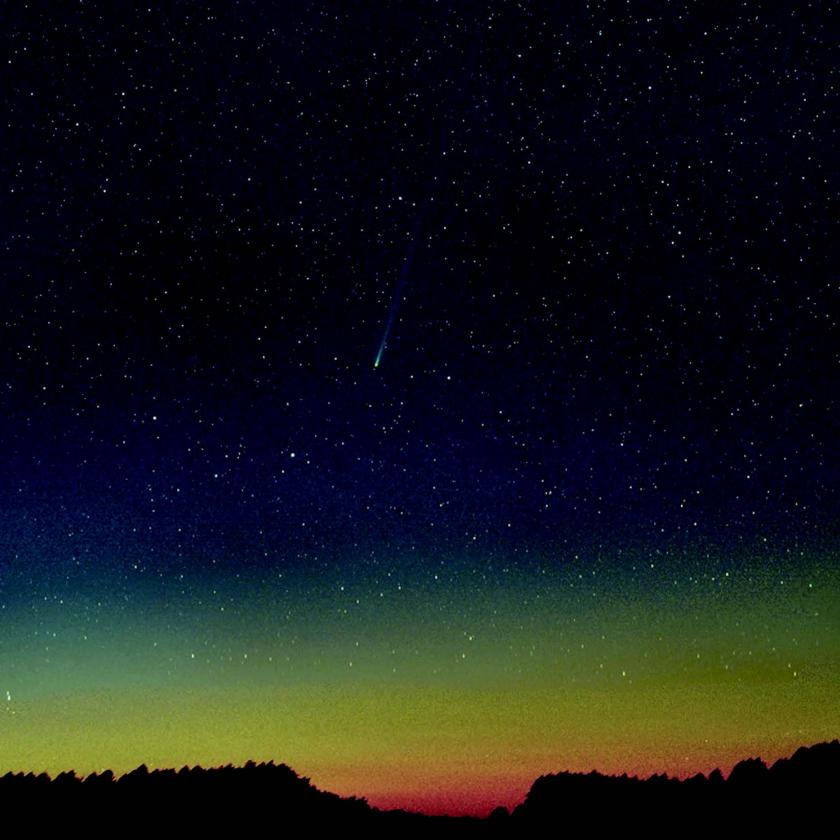 Comet Nishimura, a somewhat bright comet that was visible late last summer, as it appeared September 5, 2023. During late March and early April, comet Pons-Brooks should exhibit a similar appearance when viewed with binoculars. IMAGE COURTESY OF MICHAEL JAEGER